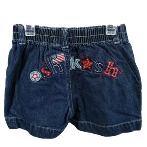 Oshkosh Girls Shorts Size 2/2T Blue Denim Jeans Patriotic 4th Of July Holiday